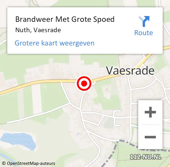 Locatie op kaart van de 112 melding: Brandweer Met Grote Spoed Naar Nuth, Vaesrade op 23 januari 2017 11:46