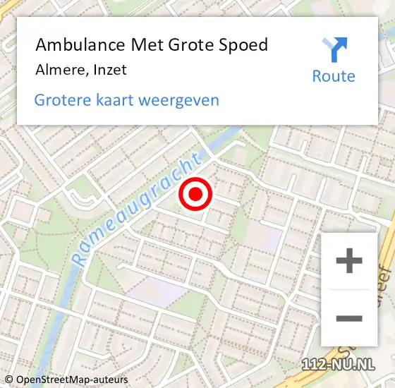 Locatie op kaart van de 112 melding: Ambulance Met Grote Spoed Naar Almere, Inzet op 23 januari 2017 12:18