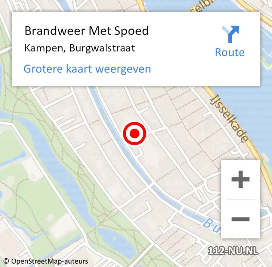 Locatie op kaart van de 112 melding: Brandweer Met Spoed Naar Kampen, Burgwalstraat op 23 januari 2017 12:38