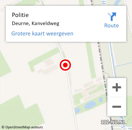 Locatie op kaart van de 112 melding: Politie Deurne, Kanveldweg op 23 januari 2017 13:00