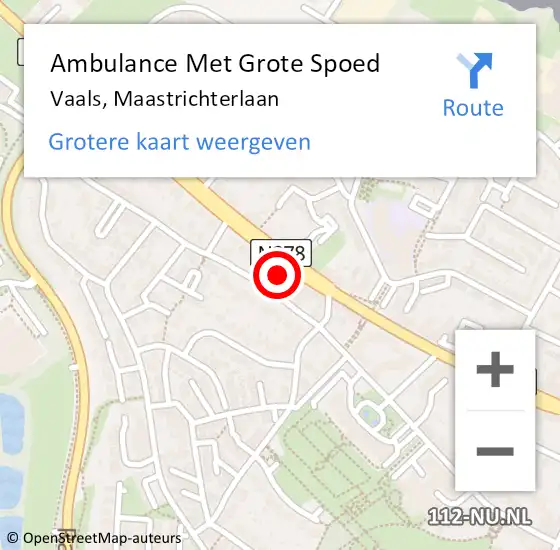 Locatie op kaart van de 112 melding: Ambulance Met Grote Spoed Naar Vaals, Maastrichterlaan op 8 januari 2014 19:09