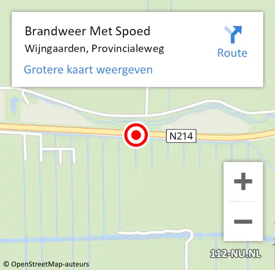 Locatie op kaart van de 112 melding: Brandweer Met Spoed Naar Wijngaarden, Provincialeweg op 8 januari 2014 19:13