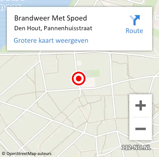 Locatie op kaart van de 112 melding: Brandweer Met Spoed Naar Den Hout, Pannenhuisstraat op 23 januari 2017 13:46