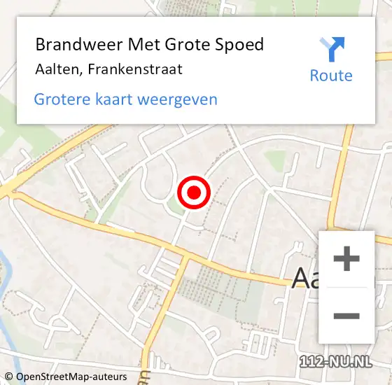 Locatie op kaart van de 112 melding: Brandweer Met Grote Spoed Naar Aalten, Frankenstraat op 23 januari 2017 15:39