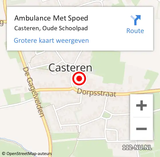 Locatie op kaart van de 112 melding: Ambulance Met Spoed Naar Casteren, Oude Schoolpad op 23 januari 2017 16:46