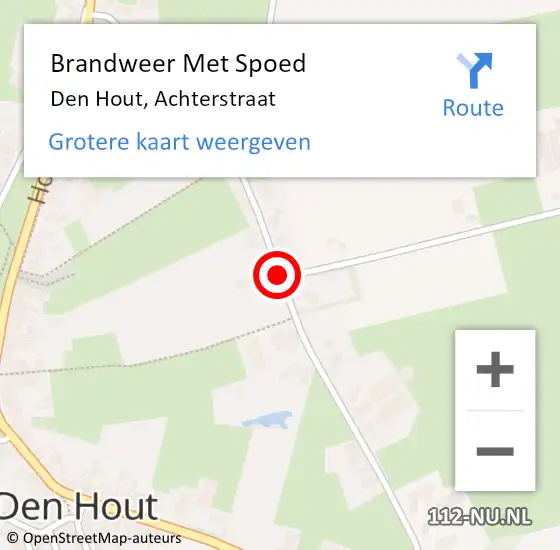 Locatie op kaart van de 112 melding: Brandweer Met Spoed Naar Den Hout, Achterstraat op 23 januari 2017 16:52