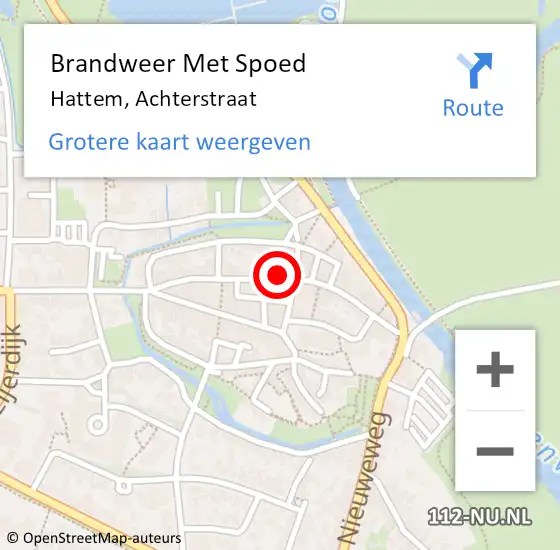 Locatie op kaart van de 112 melding: Brandweer Met Spoed Naar Hattem, Achterstraat op 23 januari 2017 17:18