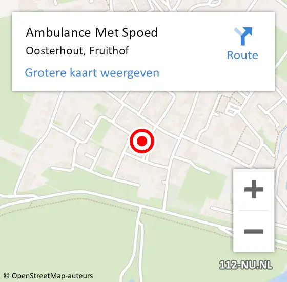 Locatie op kaart van de 112 melding: Ambulance Met Spoed Naar Oosterhout, Fruithof op 23 januari 2017 17:33