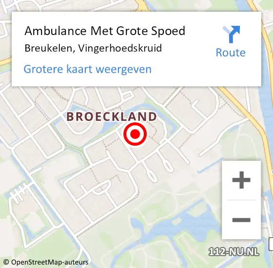 Locatie op kaart van de 112 melding: Ambulance Met Grote Spoed Naar Breukelen, Vingerhoedskruid op 8 januari 2014 19:47