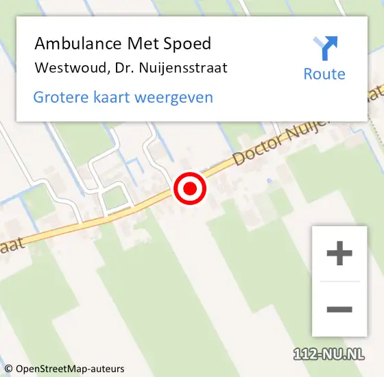 Locatie op kaart van de 112 melding: Ambulance Met Spoed Naar Westwoud, Dr. Nuijensstraat op 23 januari 2017 18:24