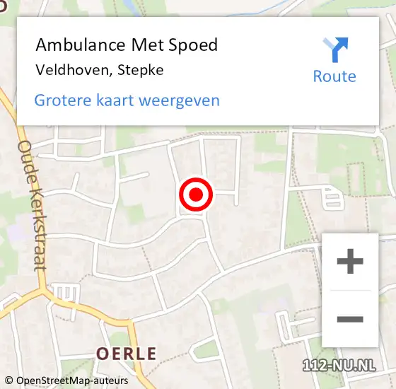 Locatie op kaart van de 112 melding: Ambulance Met Spoed Naar Veldhoven, Stepke op 23 januari 2017 20:10