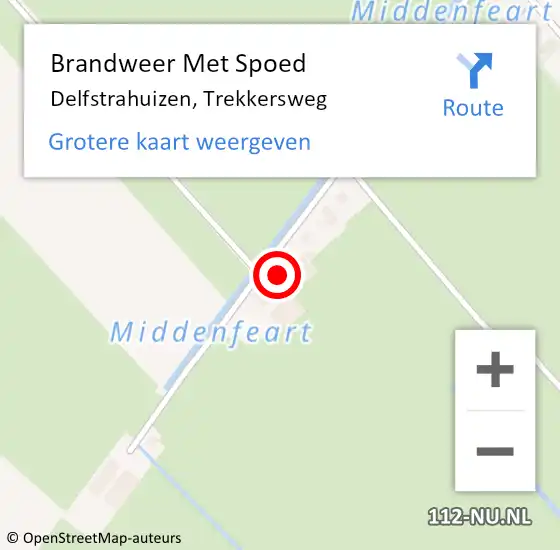 Locatie op kaart van de 112 melding: Brandweer Met Spoed Naar Delfstrahuizen, Trekkersweg op 23 januari 2017 20:42