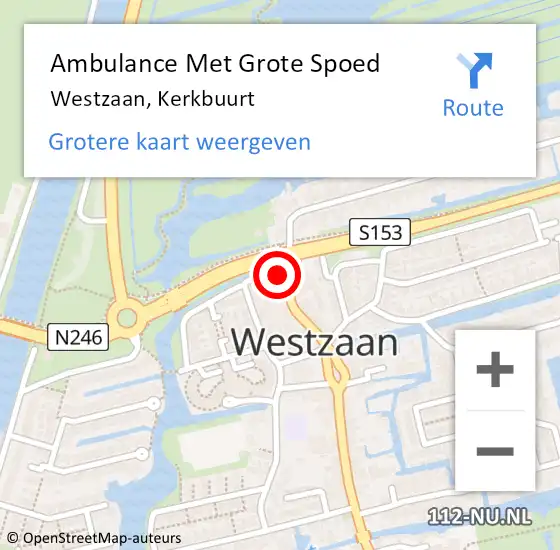 Locatie op kaart van de 112 melding: Ambulance Met Grote Spoed Naar Westzaan, Kerkbuurt op 23 januari 2017 21:12