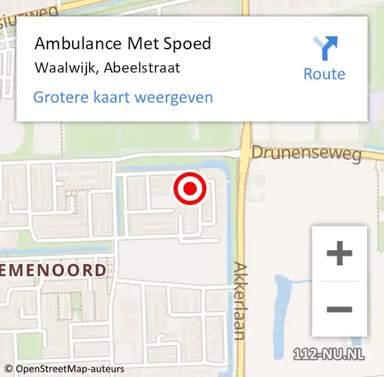 Locatie op kaart van de 112 melding: Ambulance Met Spoed Naar Waalwijk, Abeelstraat op 23 januari 2017 21:40