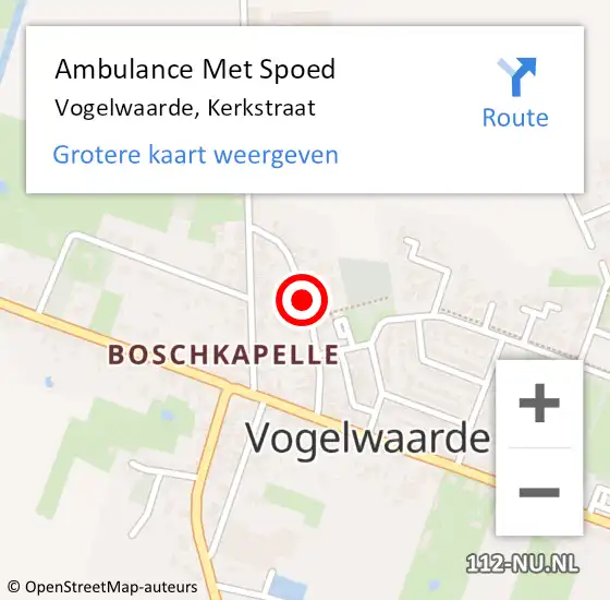 Locatie op kaart van de 112 melding: Ambulance Met Spoed Naar Vogelwaarde, Kerkstraat op 23 januari 2017 22:45