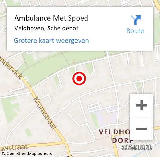 Locatie op kaart van de 112 melding: Ambulance Met Spoed Naar Veldhoven, Scheldehof op 23 januari 2017 23:16