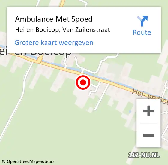 Locatie op kaart van de 112 melding: Ambulance Met Spoed Naar Hei en Boeicop, Van Zuilenstraat op 8 januari 2014 20:20