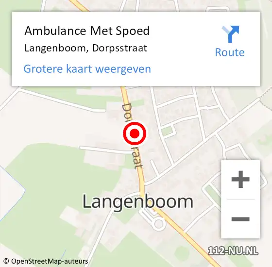 Locatie op kaart van de 112 melding: Ambulance Met Spoed Naar Langenboom, Dorpsstraat op 24 januari 2017 00:29