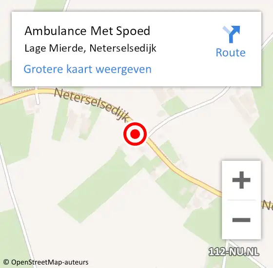 Locatie op kaart van de 112 melding: Ambulance Met Spoed Naar Lage Mierde, Neterselsedijk op 24 januari 2017 07:48