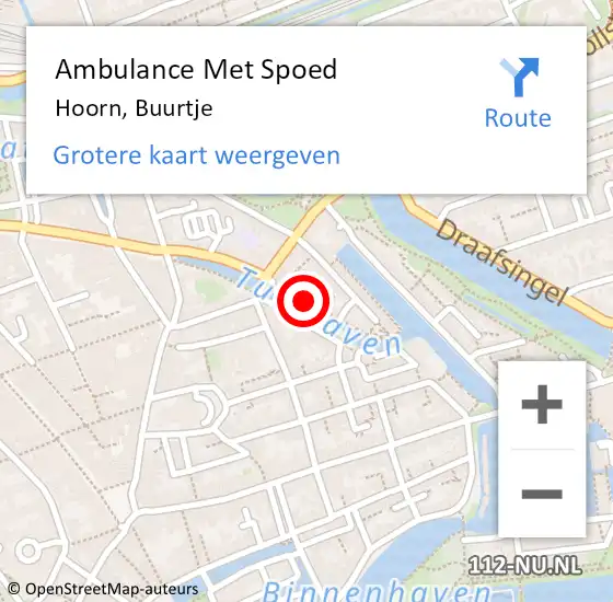 Locatie op kaart van de 112 melding: Ambulance Met Spoed Naar Hoorn, Buurtje op 24 januari 2017 07:59