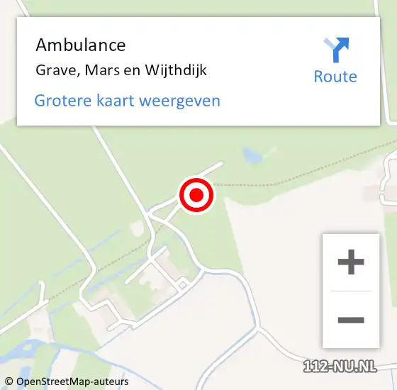 Locatie op kaart van de 112 melding: Ambulance Grave, Mars en Wijthdijk op 24 januari 2017 09:02