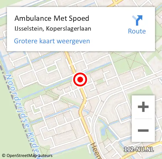 Locatie op kaart van de 112 melding: Ambulance Met Spoed Naar IJsselstein, Koperslagerlaan op 24 januari 2017 11:32