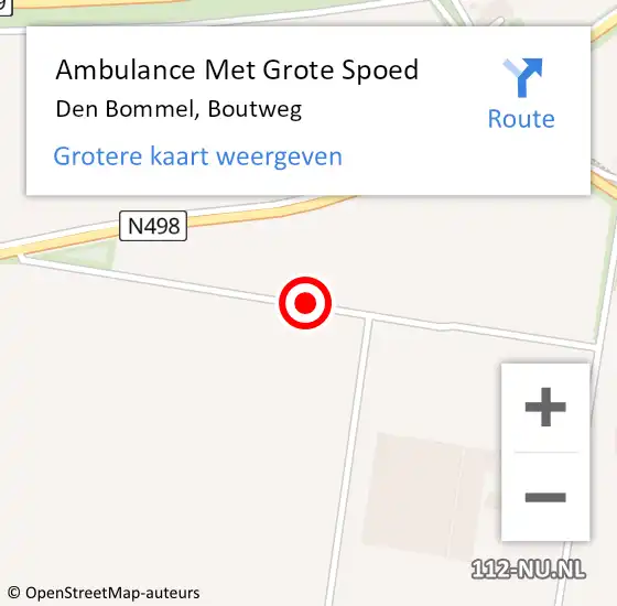 Locatie op kaart van de 112 melding: Ambulance Met Grote Spoed Naar Den Bommel, Boutweg op 24 januari 2017 12:21
