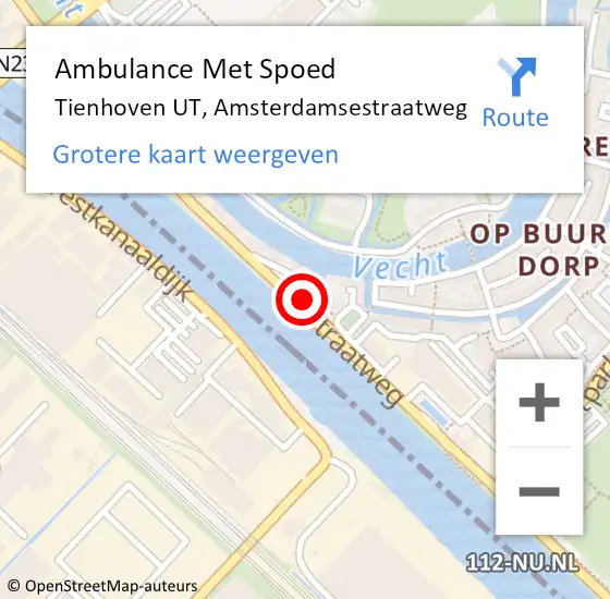 Locatie op kaart van de 112 melding: Ambulance Met Spoed Naar Tienhoven UT, Amsterdamsestraatweg op 24 januari 2017 12:43