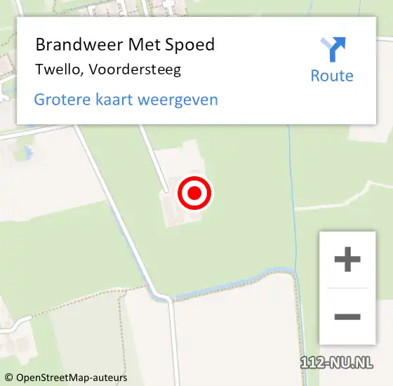 Locatie op kaart van de 112 melding: Brandweer Met Spoed Naar Twello, Voordersteeg op 24 januari 2017 13:51