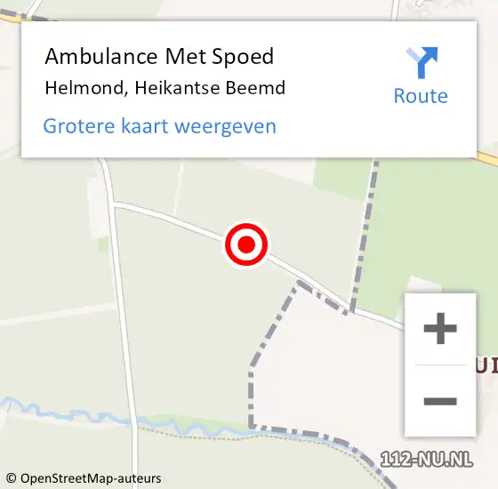 Locatie op kaart van de 112 melding: Ambulance Met Spoed Naar Helmond, Heikantse Beemd op 24 januari 2017 16:41