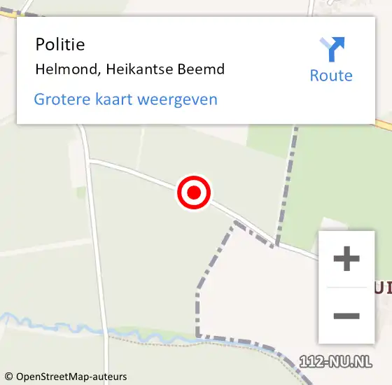 Locatie op kaart van de 112 melding: Politie Helmond, Heikantse Beemd op 24 januari 2017 16:42