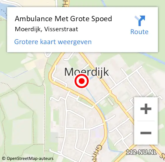 Locatie op kaart van de 112 melding: Ambulance Met Grote Spoed Naar Moerdijk, Visserstraat op 24 januari 2017 16:46