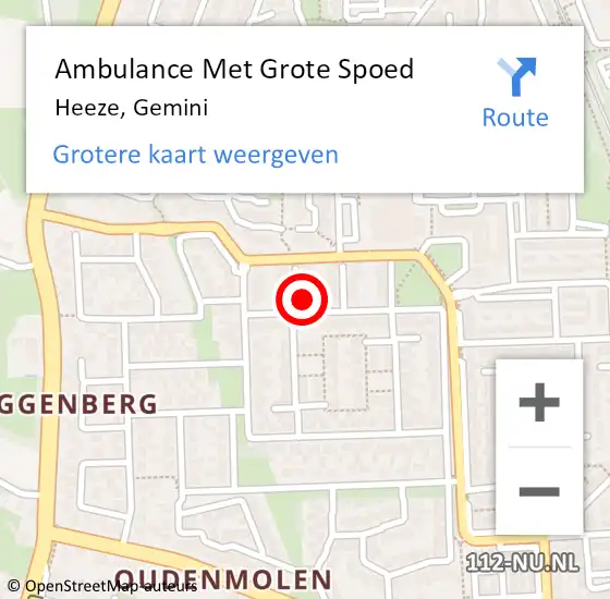 Locatie op kaart van de 112 melding: Ambulance Met Grote Spoed Naar Heeze, Gemini op 24 januari 2017 17:14