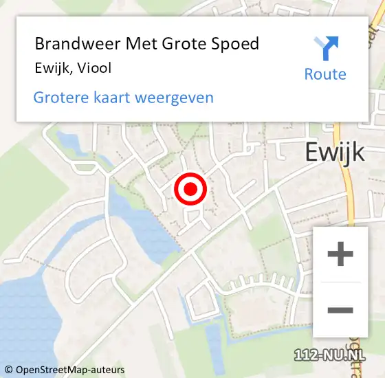 Locatie op kaart van de 112 melding: Brandweer Met Grote Spoed Naar Ewijk, Viool op 24 januari 2017 18:16