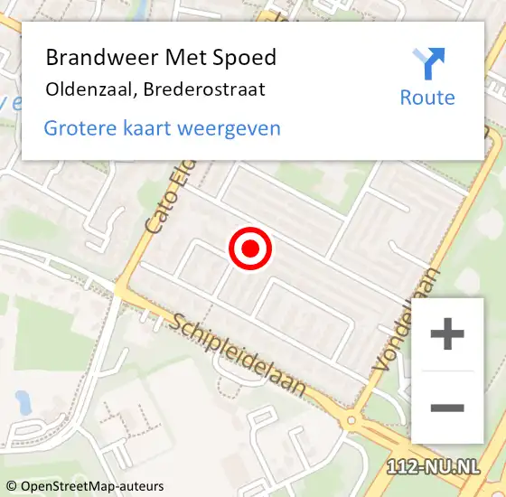 Locatie op kaart van de 112 melding: Brandweer Met Spoed Naar Oldenzaal, Brederostraat op 24 januari 2017 18:39