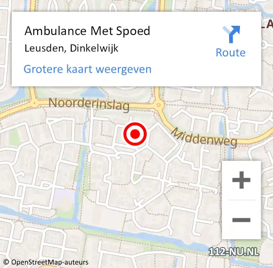 Locatie op kaart van de 112 melding: Ambulance Met Spoed Naar Leusden, Dinkelwijk op 24 januari 2017 19:01