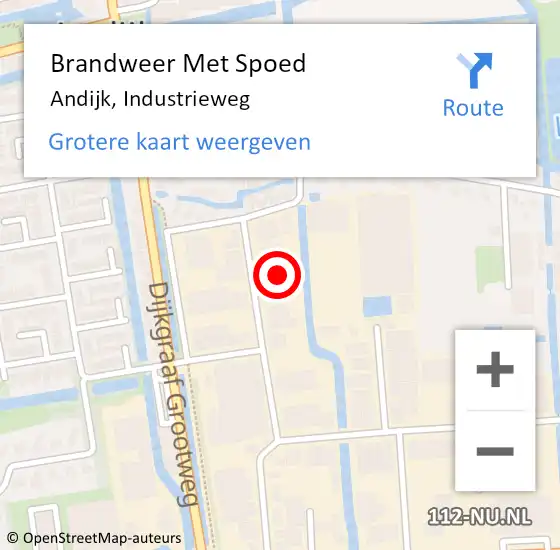 Locatie op kaart van de 112 melding: Brandweer Met Spoed Naar Andijk, Industrieweg op 8 januari 2014 22:52