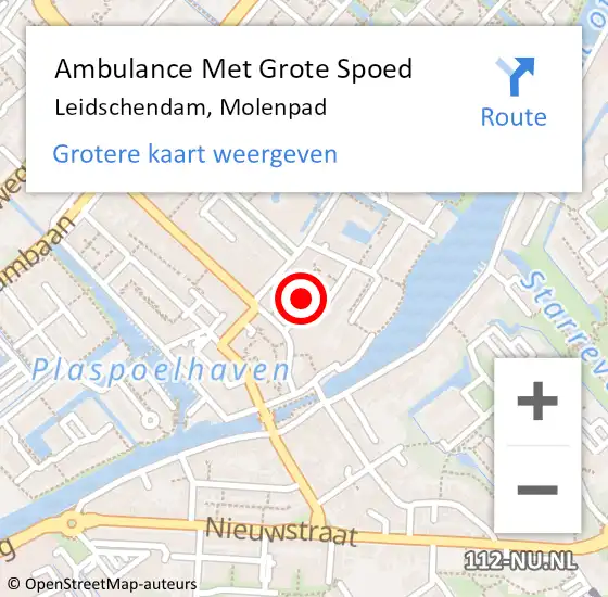 Locatie op kaart van de 112 melding: Ambulance Met Grote Spoed Naar Leidschendam, Molenpad op 24 januari 2017 20:01