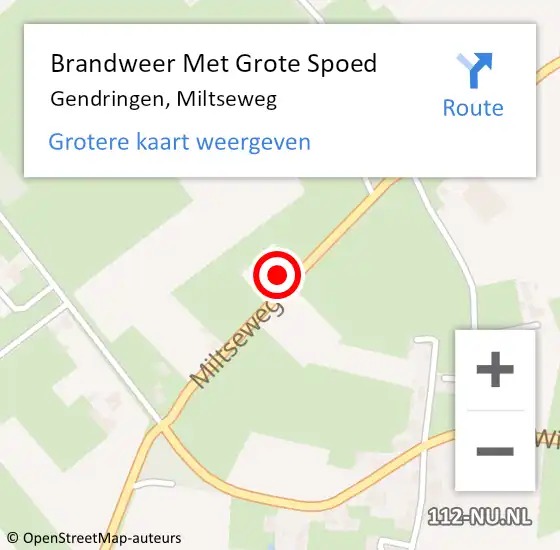 Locatie op kaart van de 112 melding: Brandweer Met Grote Spoed Naar Gendringen, Miltseweg op 24 januari 2017 21:08