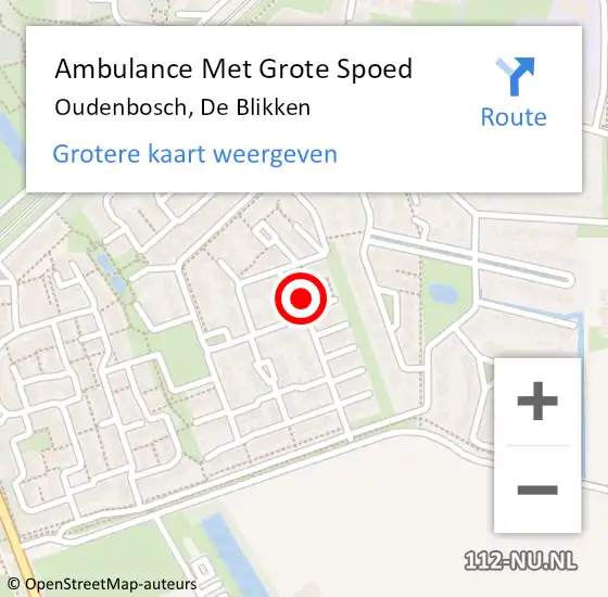 Locatie op kaart van de 112 melding: Ambulance Met Grote Spoed Naar Oudenbosch, De Blikken op 25 januari 2017 01:35