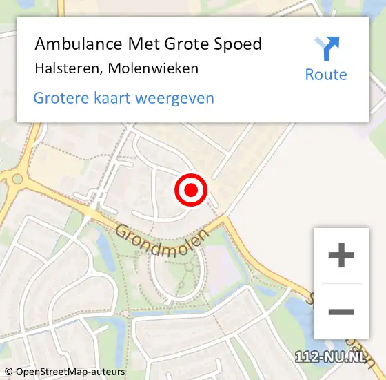Locatie op kaart van de 112 melding: Ambulance Met Grote Spoed Naar Halsteren, Molenwieken op 25 januari 2017 01:39