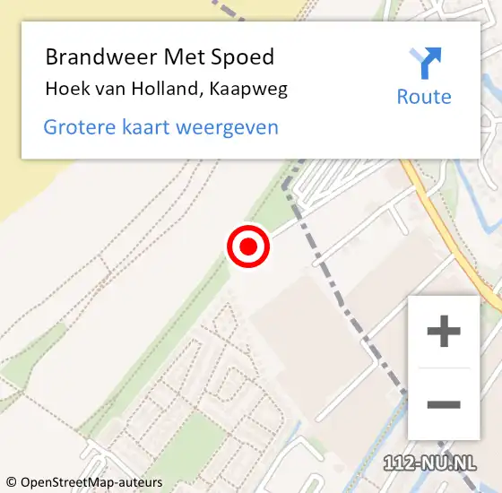 Locatie op kaart van de 112 melding: Brandweer Met Spoed Naar Hoek van Holland, Kaapweg op 25 januari 2017 04:49