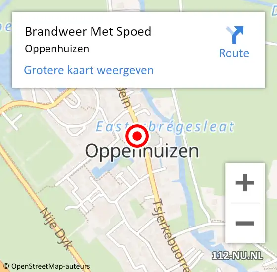 Locatie op kaart van de 112 melding: Brandweer Met Spoed Naar Oppenhuizen op 25 januari 2017 05:31