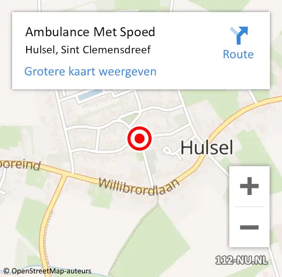 Locatie op kaart van de 112 melding: Ambulance Met Spoed Naar Hulsel, Sint Clemensdreef op 25 januari 2017 06:12