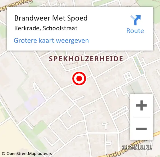 Locatie op kaart van de 112 melding: Brandweer Met Spoed Naar Kerkrade, Schoolstraat op 25 januari 2017 06:30