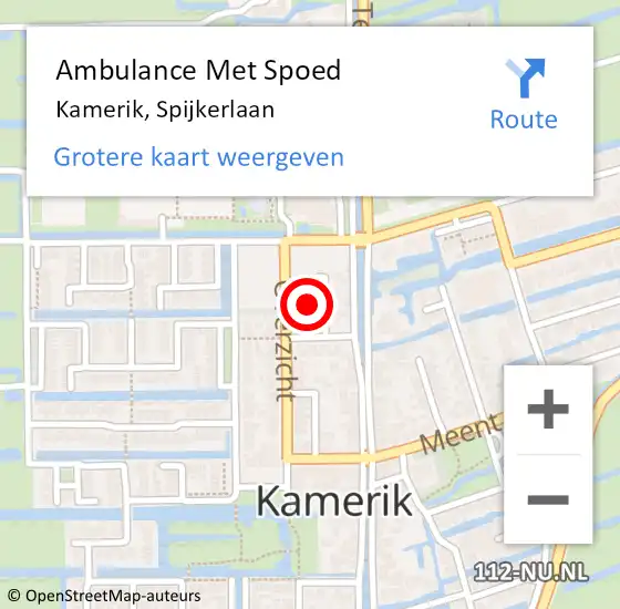 Locatie op kaart van de 112 melding: Ambulance Met Spoed Naar Kamerik, Spijkerlaan op 25 januari 2017 06:33