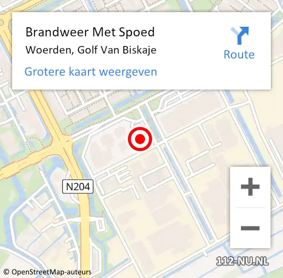 Locatie op kaart van de 112 melding: Brandweer Met Spoed Naar Woerden, Golf Van Biskaje op 25 januari 2017 07:04