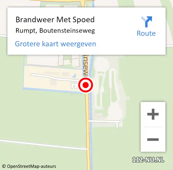 Locatie op kaart van de 112 melding: Brandweer Met Spoed Naar Rumpt, Boutensteinseweg op 25 januari 2017 07:51