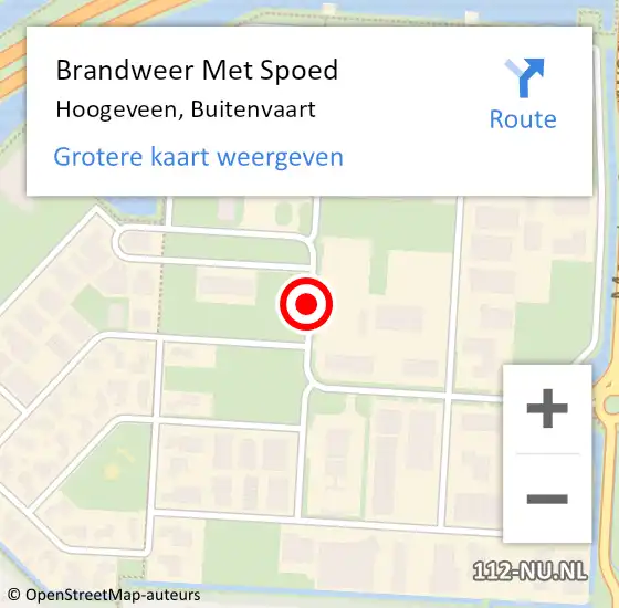 Locatie op kaart van de 112 melding: Brandweer Met Spoed Naar Hoogeveen, Buitenvaart op 25 januari 2017 09:09