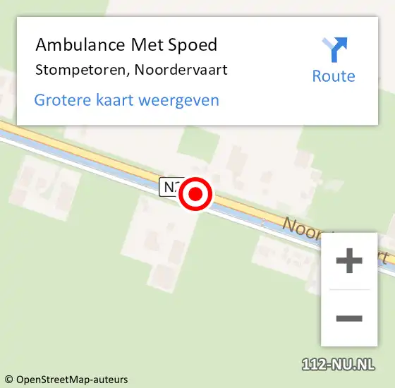 Locatie op kaart van de 112 melding: Ambulance Met Spoed Naar Stompetoren, Noordervaart op 25 januari 2017 09:52